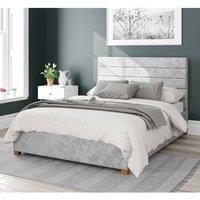 Aspire Beds Ottoman - Hor Ln - Mirazzi Velvet - Silver - 60