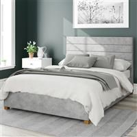 Aspire Kelly Linen Kingsize Ottoman Bedframe - Silver