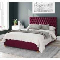Aspire Beds Ottoman - 48 Diamond - Plush Velvet - Berry - 40