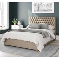 Aspire Monroe Linen Double Ottoman Bedframe - Natural