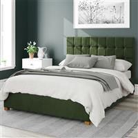 Aspire Sinatra Velvet Double Ottoman Bedframe - Forest Green