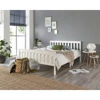 Aspire Atlantic Wood Bed Frame in White with Quilted UK Made Mattress