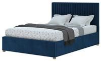 Aspire Grant Double Velvet Adjustable Bed Frame - Navy