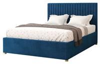 Aspire Grant Double Velvet Adjustable Bed Frame - Navy