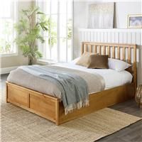 Aspire Atlantic Superking End Lift Ottoman Bed - Light Wood