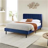 Aspire Furniture Rosella Upholstered Bed Navy - Double