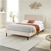 Aspire Rosella Soft Velvet Bed Frame - Cream