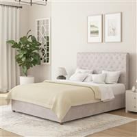 Aspire Taylor Kingsize Velvet End Lift Ottoman Bed - Silver