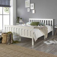 Aspire Atlantic Bed Frame with Bonnell Mattress, White Colour | Size: King