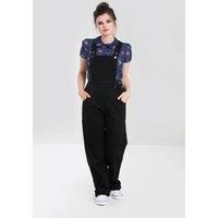 Hell Bunny Ella May Rockabilly Vintage Style Contrast Stitching Denim Dungarees