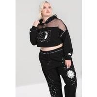 Hell Bunny Solaris Women/'s Hooded Sweatshirt Black/White Regular/Regular Fit, Black / White, 4XL