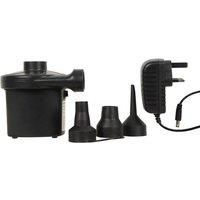 Mountain Warehouse Electric Pump - Durable Plastic Air Bed Pump, Matte Finish Inflatable Bed Blower, ABS Dual Pump - For Garden, Home, Holiday, Camping & Travelling Black