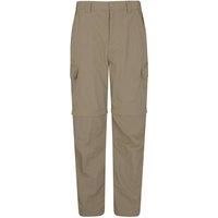 Mountain Warehouse Trek II Mens Zip-Off Trousers - UV Protect Max, Lightweight, Quick Drying Mens Zip Off Pants - Spring Summer Walking, Hiking, Outdoors & Trekking Dark Beige (Short Length) Men/'s W42