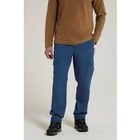 Mountain Warehouse Explore Mens Trousers - Shrink & Fade Resistant Hiking Pants, Quick Dry with Multiple Pockets - for Spring Summer, Walking, Outdoors & Trekking Blue (Regular Length) Men/'s W34