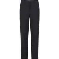 Mountain Warehouse Trek Stretch Short Trousers - Lightweight, Durable, 4 Way Stretch, Soft Lining, Easy to Pack, Multiple Pockets - Ideal for Walking & Travelling Jet Black (Short Length) Men/'s W34