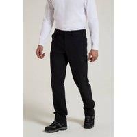 Mountain Warehouse Trek Stretch Mens Trousers - Lightweight Trousers, Stretchable Bottoms, Elastic, Easy to Pack Hiking Pants -for Travelling Jet Black (Regular Length) Men/'s W30