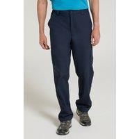 Mountain Warehouse Trek II Mens Trousers - Warm, Quick Dry, Lightweight, Elastic Waistband Cargo Pants, Fleece Lining, Easy to Pack Bottoms - for Hiking Dark Blue Men/'s W40
