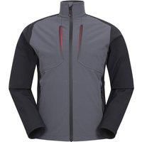 Mountain Warehouse Compass Explorer Mens Softshell Jacket - Breathable, Water Resistant, Underarm Zips Rain Jacket -Best for Walking, Outdoors, Hiking, Trekking Black XS