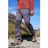 Mountain Warehouse Jungle Mens Trekking Trousers - Water-Resistant, UV Protect, Elastic Waistband, Bottoms - Autumn, Walking, Hiking & Outdoor Charcoal (Trekking Regular) Men/'s W38
