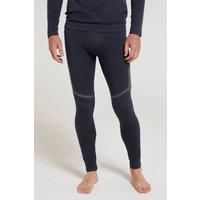 Mountain Warehouse Freestyle Mens Seamless Baselayer Thermal Pants - Seamless, Stretchy, Breathable, Quick Wicking - Best for Winter Camping, Outdoors, Travelling Black XS - S