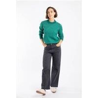 Weird Fish Women's Dawkins Tipped Jumper in Green | Size: 12