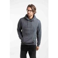 Weird Fish Men's Perranporth Embossed Grindle Hoodie in Black | Size: 2XL