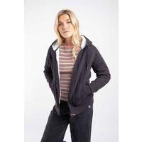 Weird Fish Women's Sevanna Borg Lined Jersey Hoodie in Midnight | Size: 8