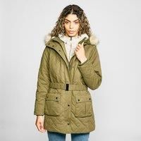 Weird Fish Mira Puffa Parka Jacket Olive Night Size 10