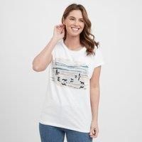 Weird Fish Beach Strolls Organic Graphic T-Shirt White Size 8