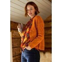Weird Fish Amiens Eco Mixed Stitch Cardigan Nut Size 8