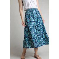 Weird Fish Harini Organic Cotton Double Cloth Printed Midi Skirt