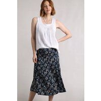 Weird Fish Tiya Lenzing EcoVero™ Printed Viscose Midi Skirt Black Iris Size 12