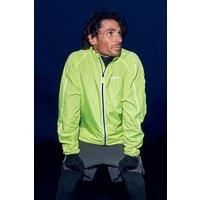 Mountain Warehouse Force Mens Water-Resistant Running Jacket - Unisex Rain Jacket, Mesh Panels Raincoat, Scooped Back -Best for Running, Cycling Yellow XXS