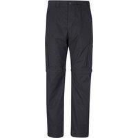 Mountain Warehouse Trek II Mens Zip-Off Trousers, Lightweight, Breathable, Quick Dry Bottoms, Adjustable Waistband - for Spring Summer, Walking, Outdoors Jet Black (Long Length) Men/'s W28