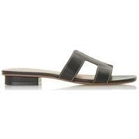 Dune London Loupe Leather Slider Sandals - Black