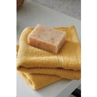 Catherine Lansfield Zero Twist Soft & Absorbent Cotton Face Cloth Pair Ochre Yellow