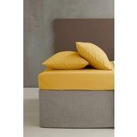 Catherine Lansfield EasyIron PlainDye Percale Flat/Fitted Sheet Pillowcase ochre
