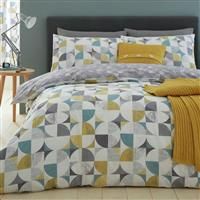 Catherine Lansfield Retro Circles Easy Care Double Duvet Set Multi