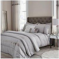 Catherine Lansfield Sequin Cluster Silver & Duckegg Duvet Cover Set or Curtains