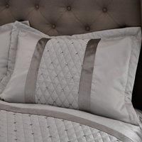 2 x Catherine Lansfield Sequin Cluster Silver Grey Pillow Shams Covers Cases New