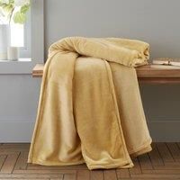 Catherine Lansfield Extra Large Raschel Velvet Throw Ochre 200x240cm