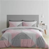 Catherine Lansfield Larsson Geo Blush Duvet Covers Pink Quilt Cover Bedding Sets