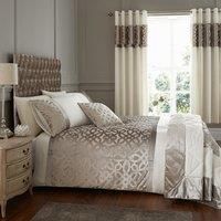 Catherine Lansfield Lattice Cut Velvet Double Duvet Set Natural