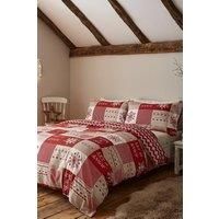 Catherine Lansfield Let It Snow Easy Care Double Duvet Set Red