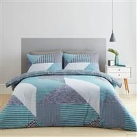 Catherine Lansfield Larsson Geo Teal Duvet Covers Blue Quilt Cover Bedding Sets