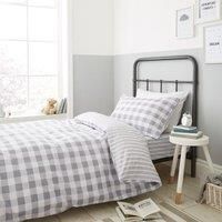 Bianca Cottonsoft Bianca Grey Check Duvet Cover Set