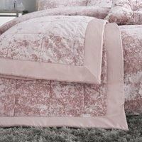 Catherine Lansfield Crushed Velvet Bedspread Blush 220 x 220 cm