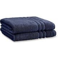 Catherine Lansfield Zero Twist 90X140Cm Bath Sheet Pair Navy