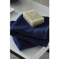 Catherine Lansfield Zero Twist Soft & Absorbent Cotton Face Cloth Pair Navy Blue