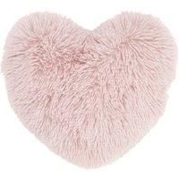 Catherine Lansfield Cuddly Heart Cushion Fluffy Shaggy Faux Fur Filled Cushions